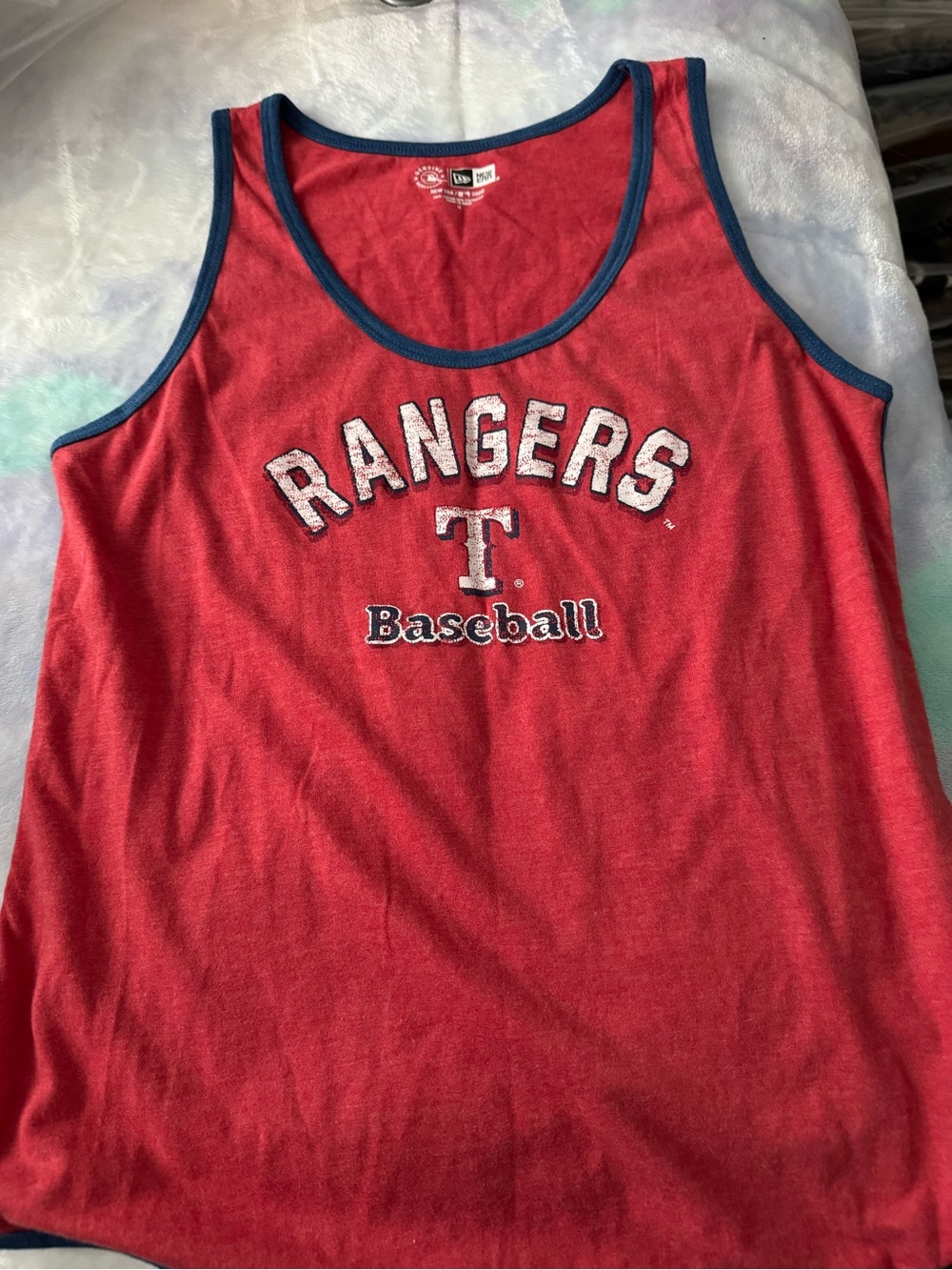 ⭐️2 for $20New Era Red Rangers Baseball Tank Top with Navy Trim